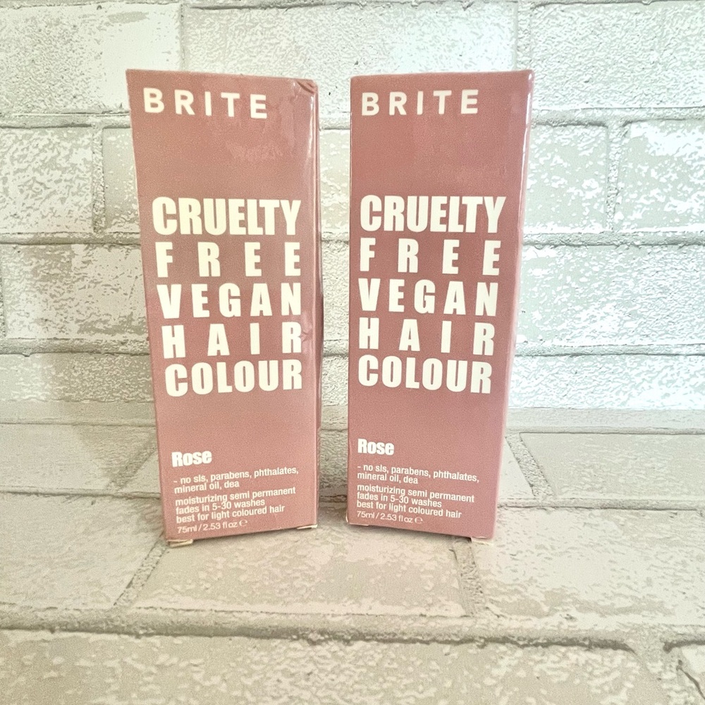 Brite Pastel Rose Gold Pink Cruelty Free Vegan Hair Colour TWO PACK NEW SEALED